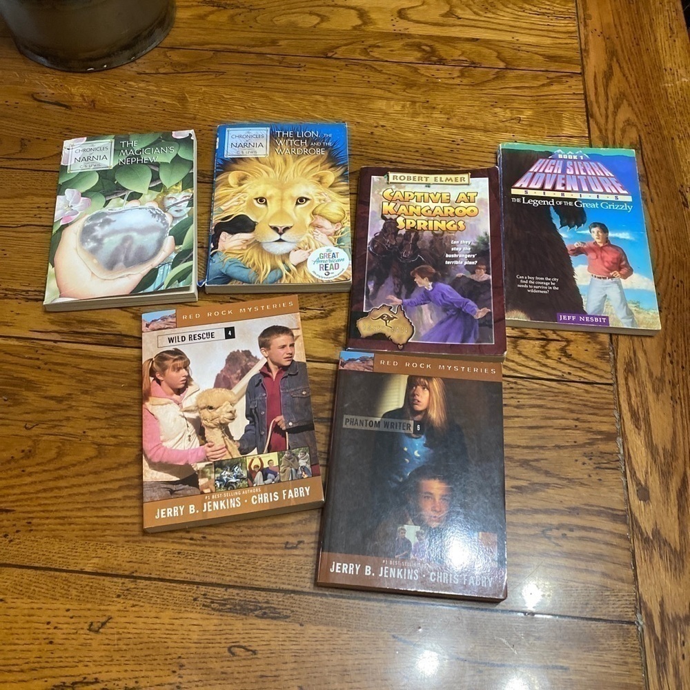 lot 6 Books Red Rock, Narnia, Captive-Mystery, cht